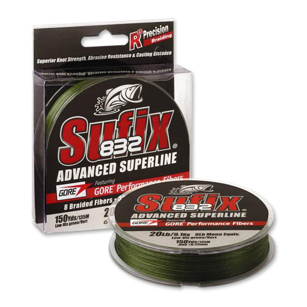 Шнур Sufix 832 Braid зеленая 135м 0 24мм 17 7 кг