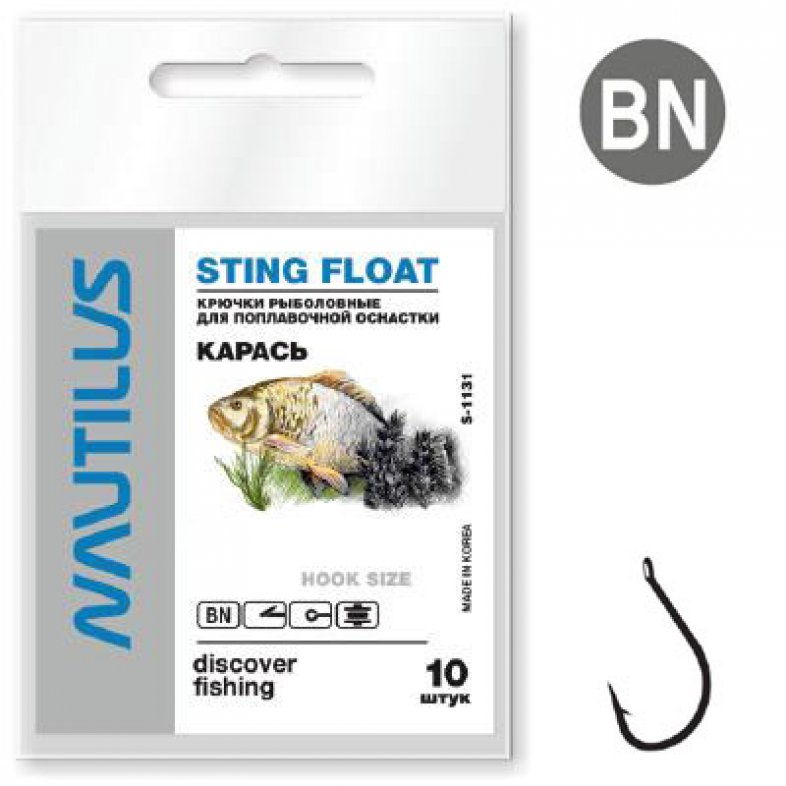 Крючки Nautilus Sting Карась S 1131BN 8 Крючки Nautilus Sting Карась S 1131BN 8