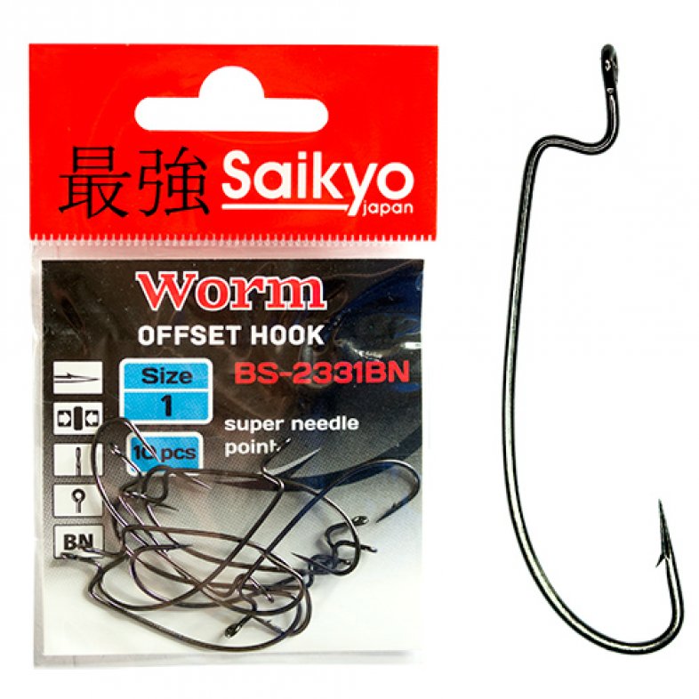 Крючки Saikyo BS 2331 Worm BN 1 10шт Крючки Saikyo BS 2331 Worm BN 1 10шт