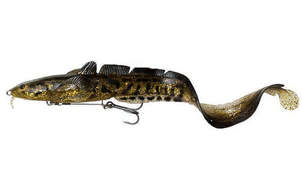 Мягкая приманка Savage Gear 3D Burbot 250 Slow Sink Gold Burbot UV 25см 70гр арт 63849