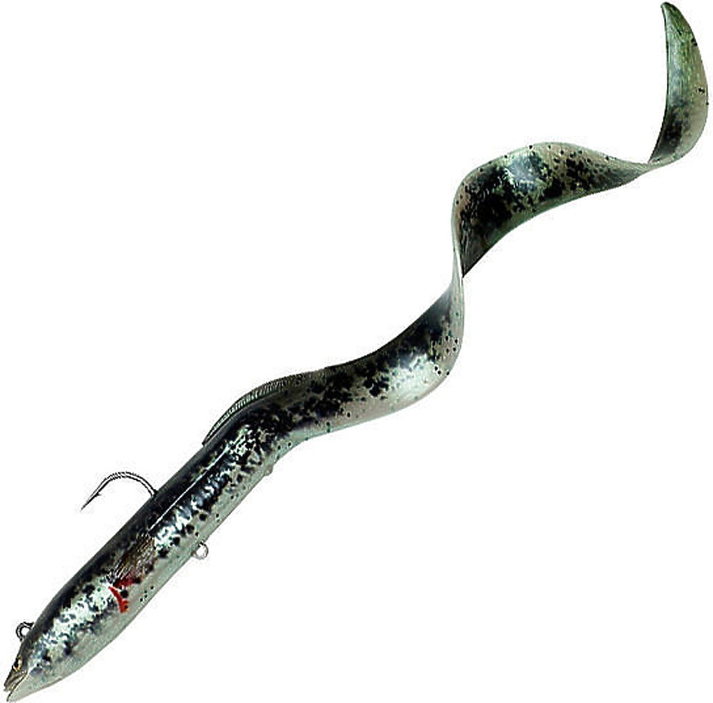 Мягкая приманка Savage Gear 4D Real Eel 30 Sinking Black Green Pearl Php 30см 80гр арт 63769