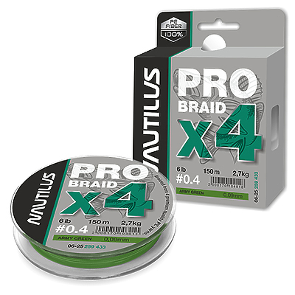 Шнур Nautilus Pro Braid X4 Army Green d 0 10 4 1кг 9lb 150м Шнур Nautilus Pro Braid X4 Army Green d 0 10 4 1кг 9lb 150м